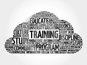 TRAINING word cloud collage