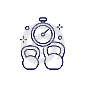 training or workout time line icon, vector
