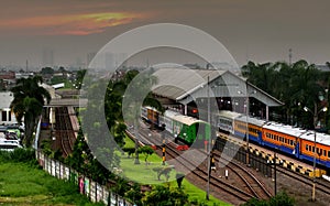 Trains in Bandung railway station