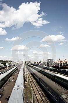 Trains at depot