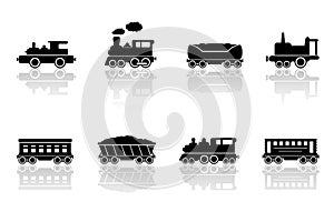 Trains and railroad wagons set