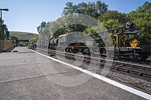 Trains on the The Swanage Railway near Corfe Castle