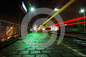 Trainstation at night