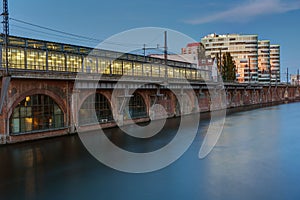 Trainstation at the river Spree in Berlin photo