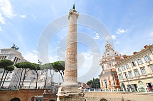 Trajan Column Roman ruin Rome Italy