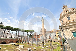 Trajan Column Roman ruin Rome Italy