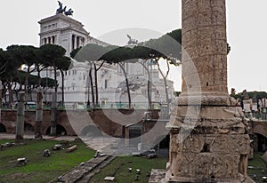The Trajan`s Column in Rome Italy