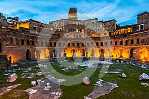 Trajan's Market, in the night