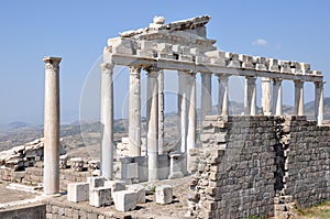 Trajaneum or Temple of Trajan  Pergamum Bergama  Izmir  Turkey