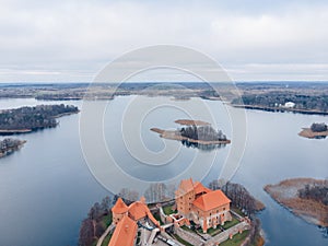 Trakai castle aerial view, Lithuania