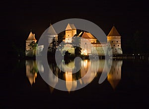 Trakai castle at night