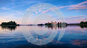 Trakai Island Castle in lake Galve, Lithuania