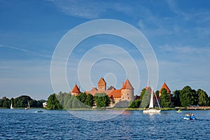 Trakai Island Castle in lake Galve, Lithuania