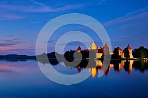 Trakai Island Castle in lake Galve, Lithuania