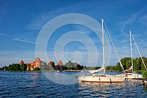 Trakai Island Castle in lake Galve, Lithuania