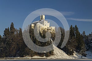 Trakoscan castle in winter
