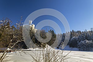Trakoscan castle in winter