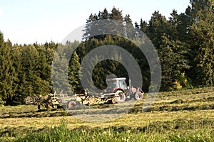 Traktor at work on a field