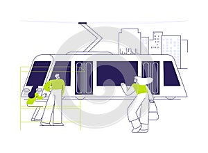 Tram abstract concept vector illustration.