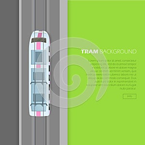 Tram Background Conceptual Flat Vector Web Banner