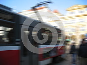 Tram blurred