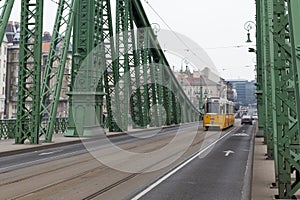 Tram on bridge szabadsag