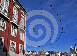 Tram cables i Lisbon.