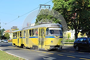 Tram in the center of Sarajevo,  Bosnia