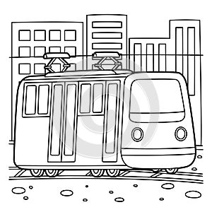 Tram Coloring Page