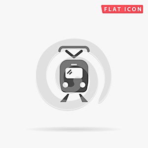 Tram flat vector icon