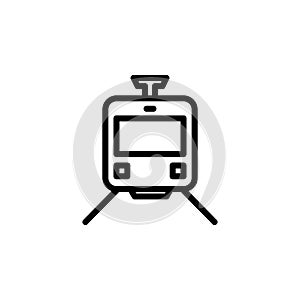 tram icon. Element of minimalistic icons for mobile concept and web apps. Thin line icon for website design and development, app d