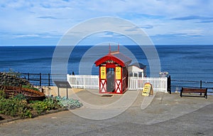 The tram line entrance 2, at Saltburn by the Sea, North Yorkshire, England