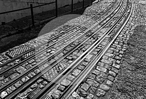 Tram rails - Lisbon Portugal