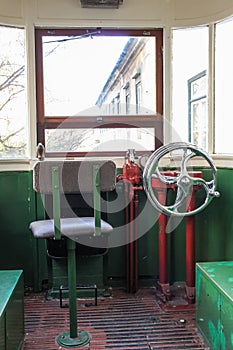 Tram s driver compartment. Lisbon . Portugal