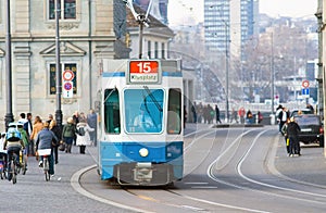 The tram is always on the Schedule, Zurich.