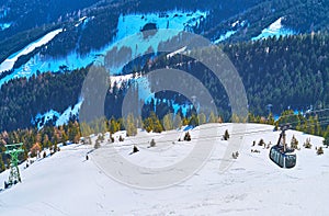 The tram of Schmittenhohenbahn cableway, Zell am See, Austria