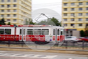 Penning. Speeding tram - Iasi, Romania