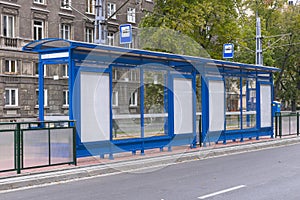 Tram stop in Nowa Huta