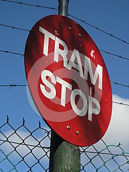 Tram Stop sign