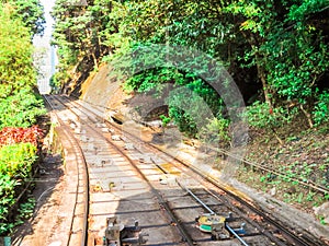 Tram tracks at Victoria Peak, Hong Kong