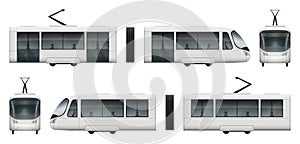 Tram train vector mock-up