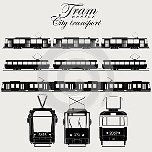 Tram vector city transport