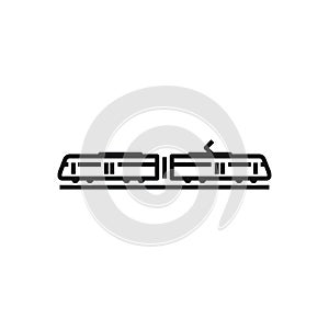 Tram vector outline style, line icon isolated