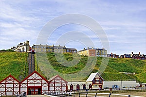 The tramline to the beach at Saltburn by the Sea, North Yorkshire, England