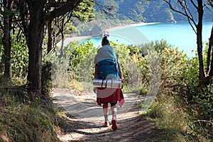 Tramping in Abel Tasman national park, Abel Tasmam Coastal track, New Zealand, Great Walk photo