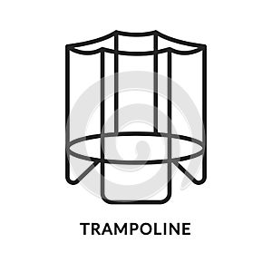 Trampoline flat line icon. Vector illustration fitness equipment.