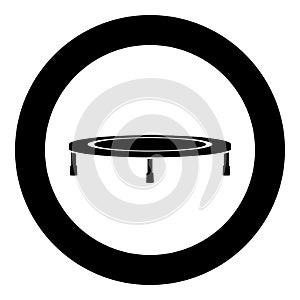 Trampoline jumping for bounce icon in circle round black color vector illustration flat style image