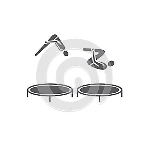Trampoline jumping icon. Sport sign