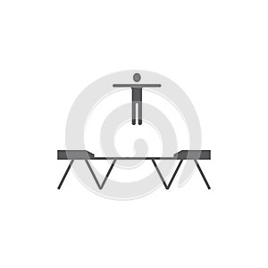 Trampoline jumping icon. Sport sign