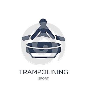 trampolining icon. Trendy flat vector trampolining icon on white